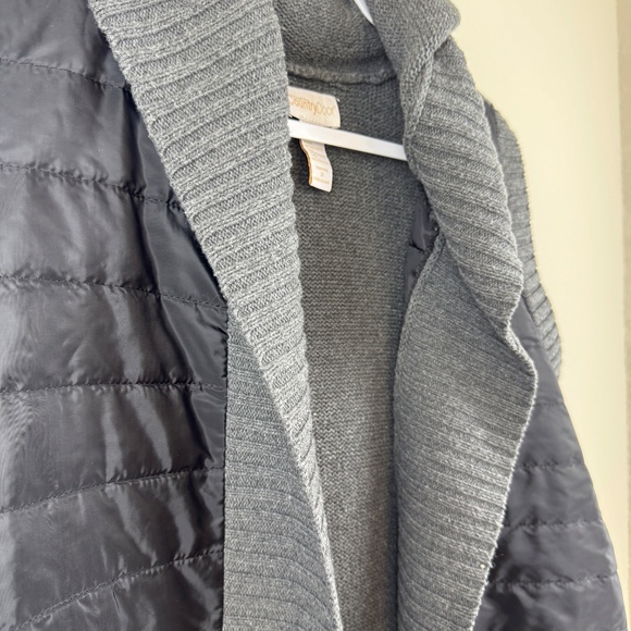 THROUGH THE COUNTRY DOOR Black Gray Long Sweater Jacket Vest with Hood / Plus 2X - Picture 2 of 11